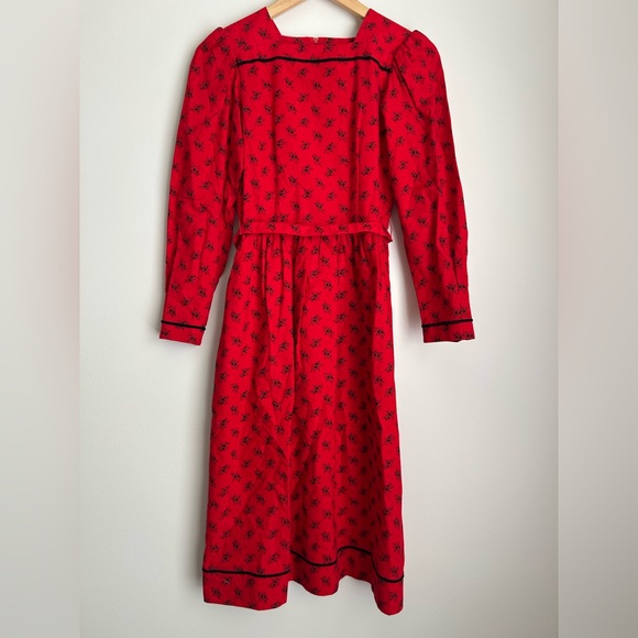 Vintage Lanz Originals Cottagecore Midi Trachten Dress Size 5/6 - Picture 3 of 7